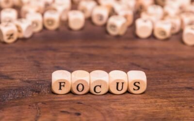 Wooden block spelling out the word "Focus"