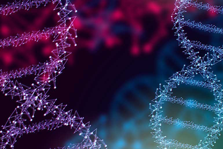 Dark abstract DNA background